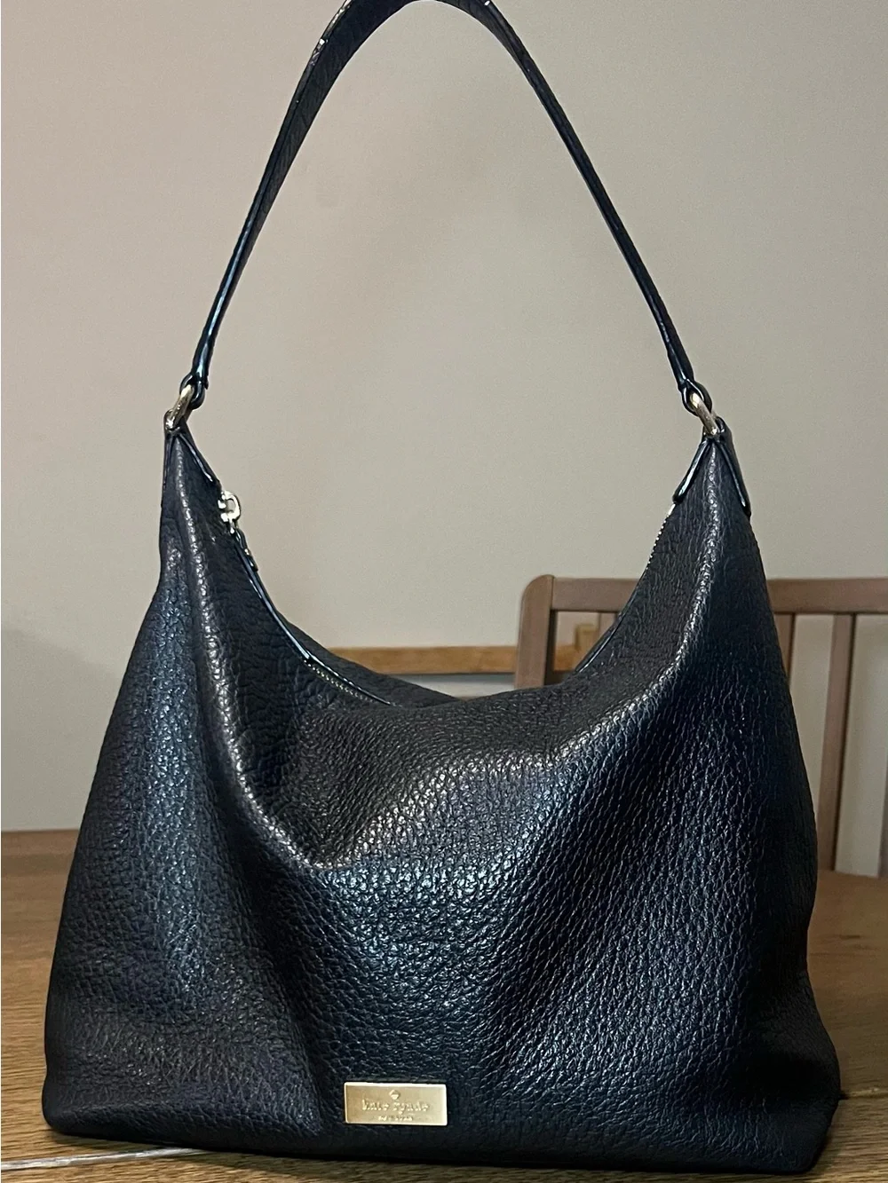 Kate Spade Prospect Place Kaia Hobo Black Pebbled Leather Shoulder Bag Purse